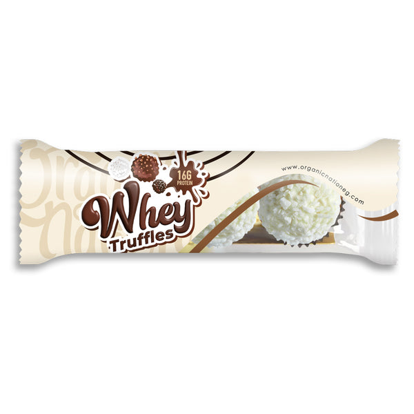 Whey Truffles-White Chocolate With Coconut Flakes-54G.-3Truffles